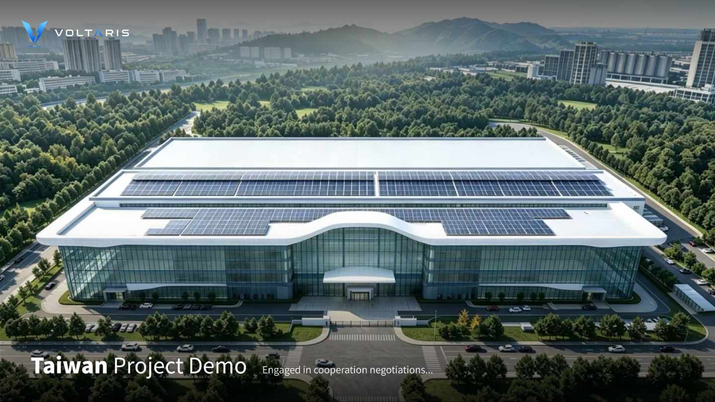 Taiwan project facility rendering with solar panels